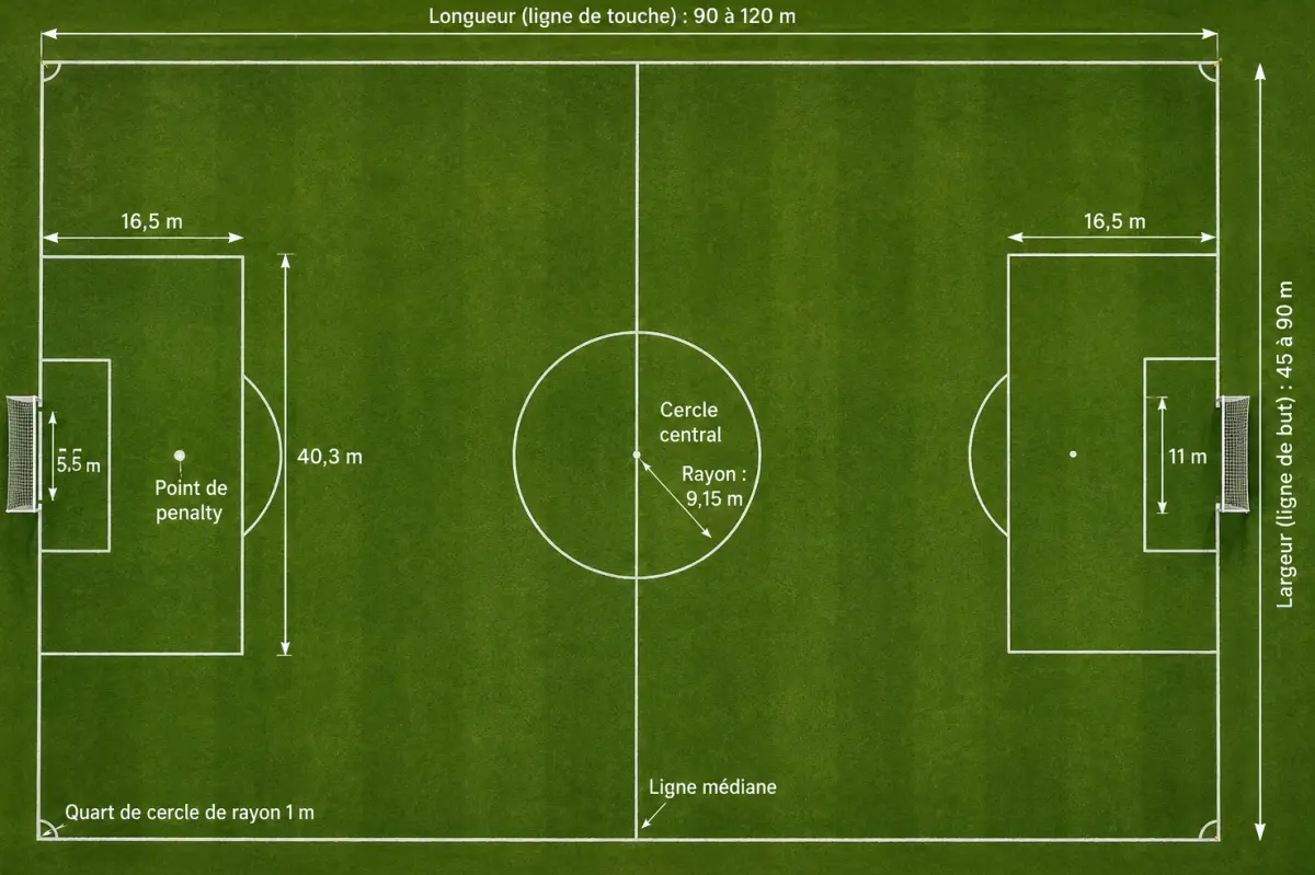 Taille d’un terrain de foot coupe du monde dimensions standards FIFA expliquées